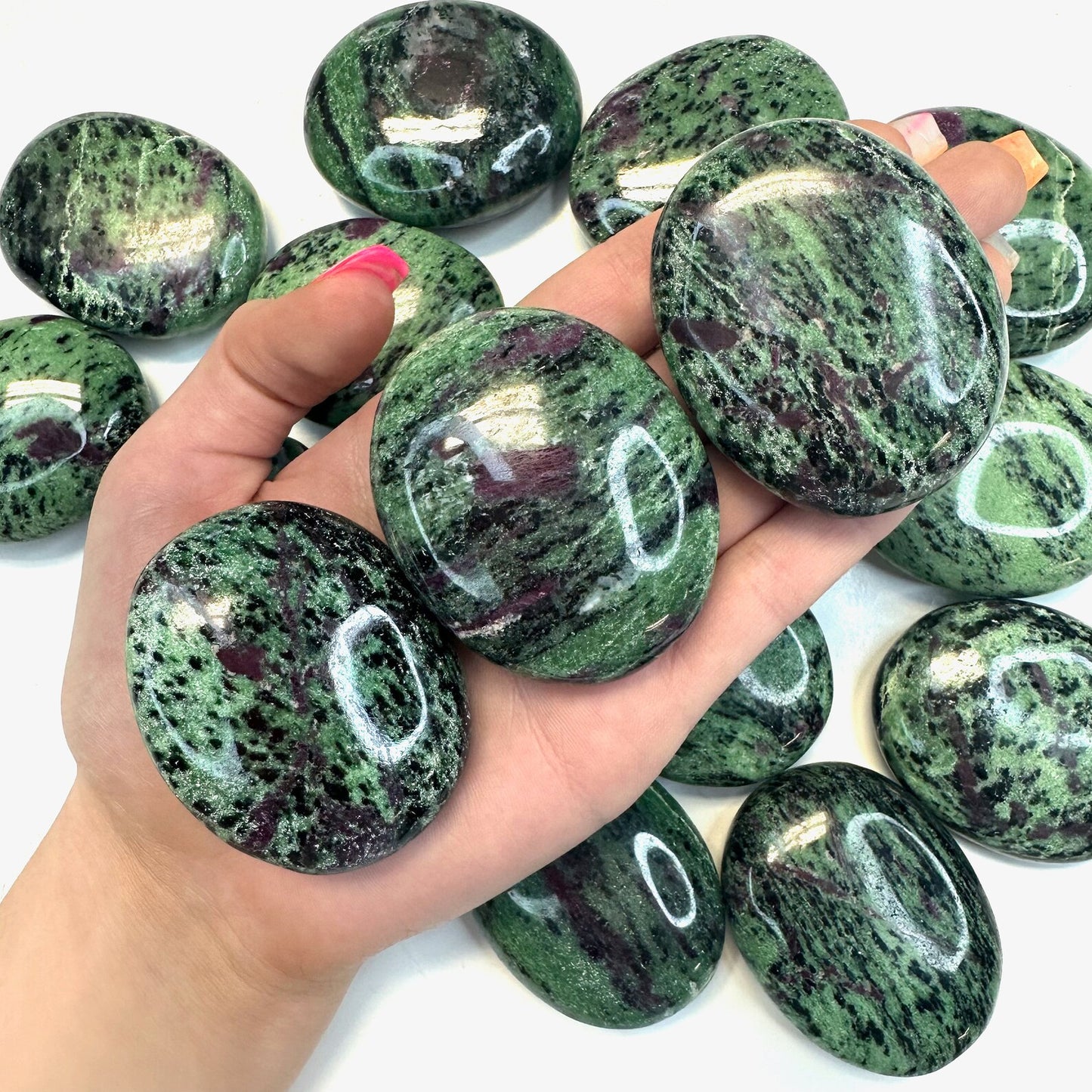 Ruby Zoisite - Palm Stone