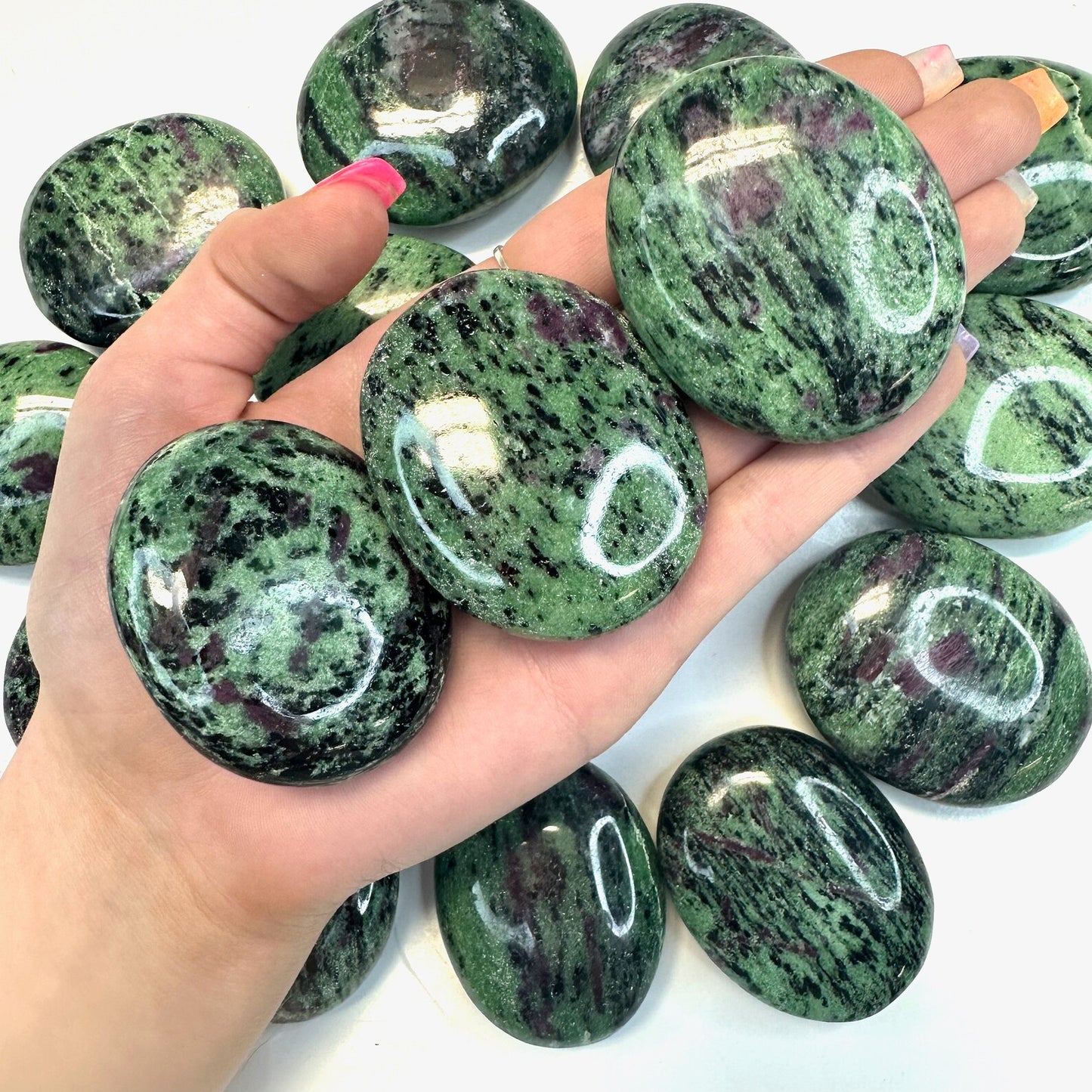 Ruby Zoisite - Palm Stone