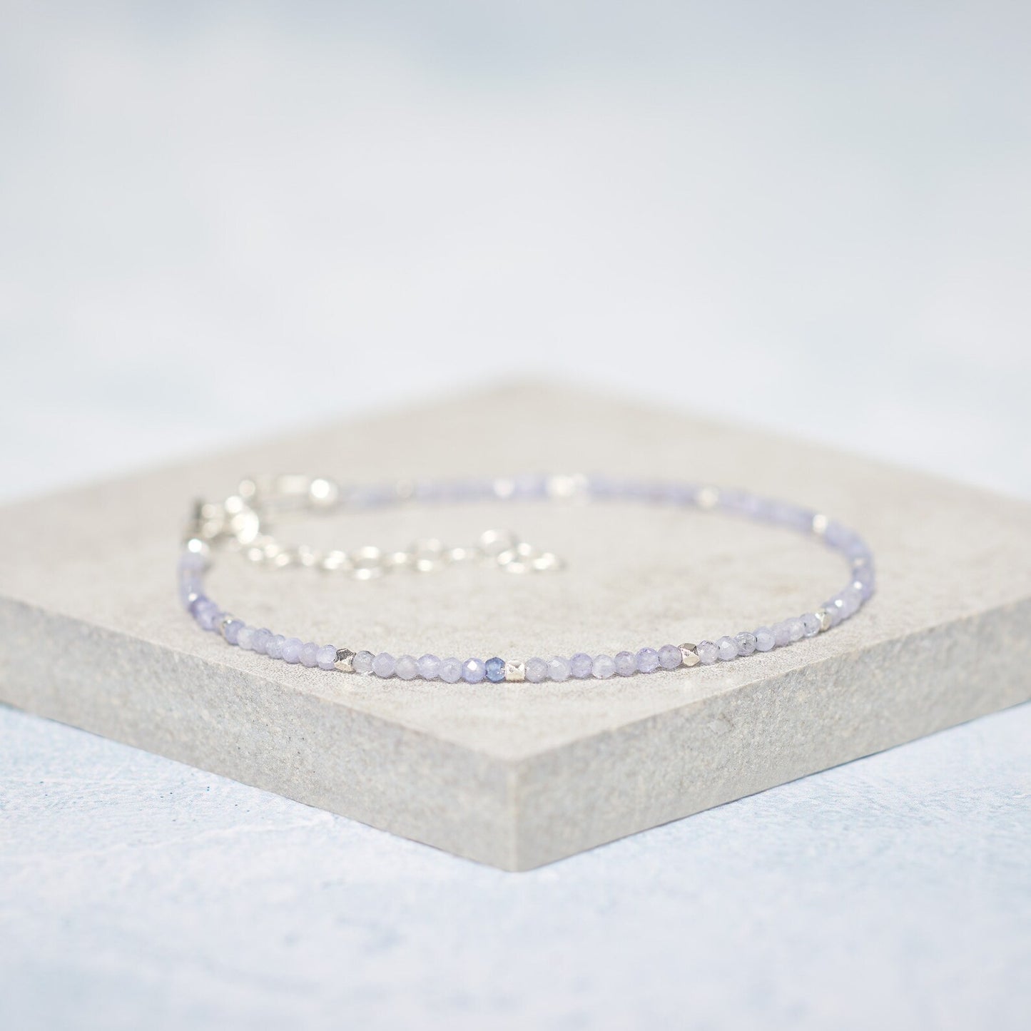 Tanzanite Bracelet - Dainty, Sterling Silver