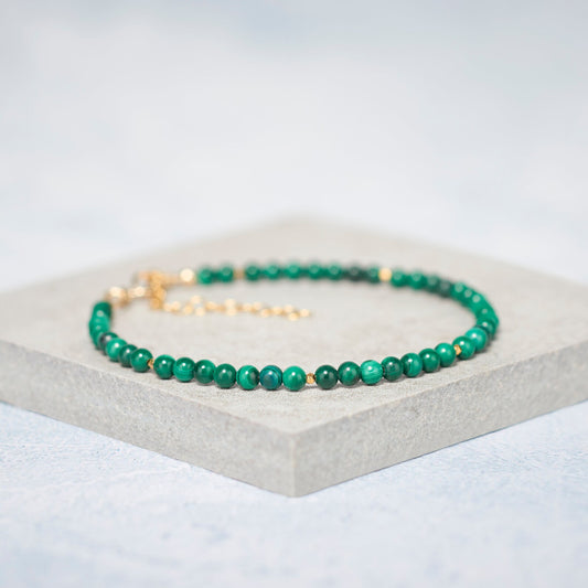 Malachite Bracelet - Gold Fill