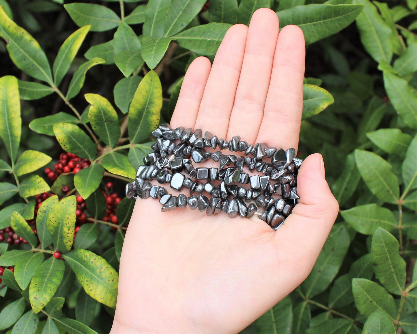 Hematite - Crystal Chip Bracelet