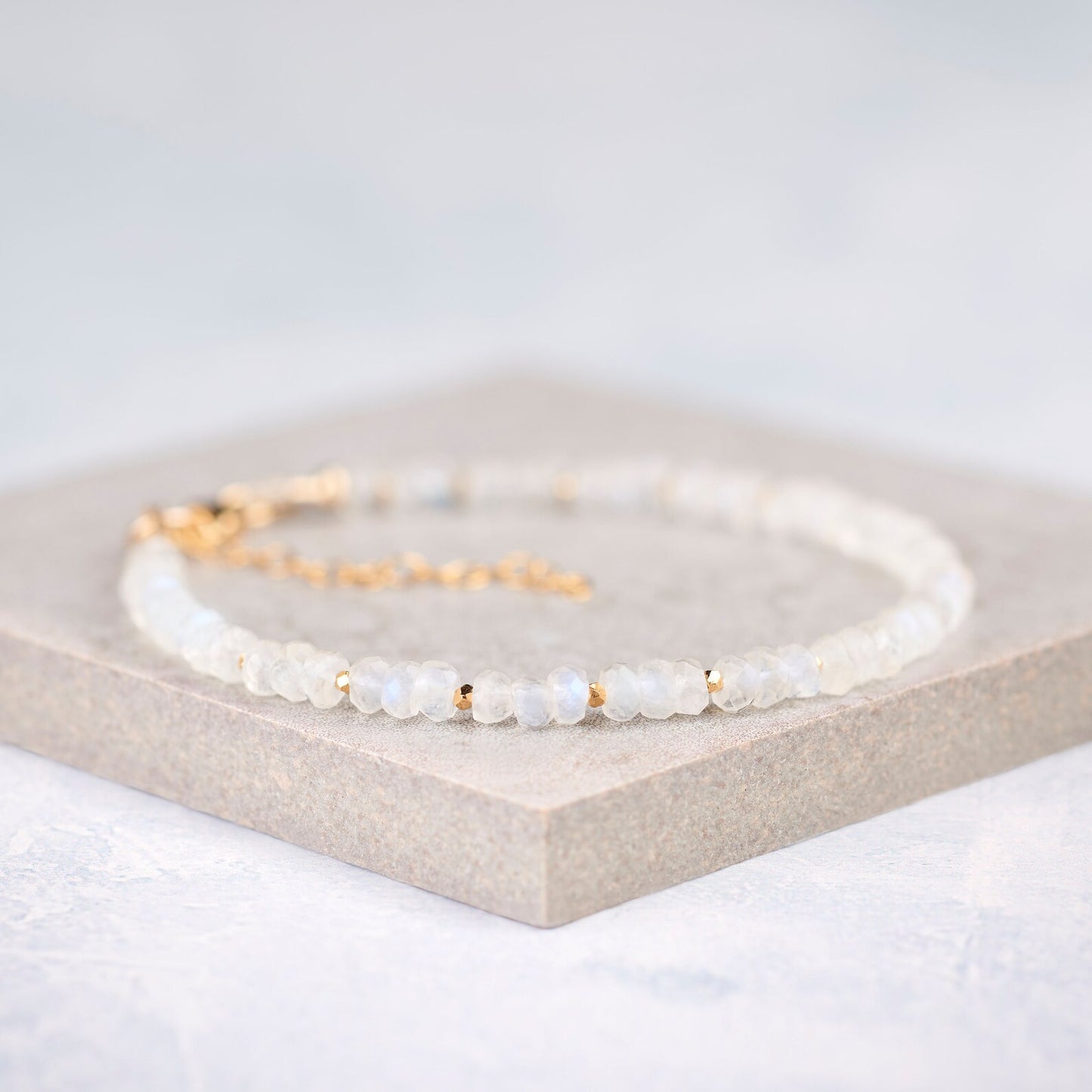 Monstone Bracelet - Dainty, Gold Fill