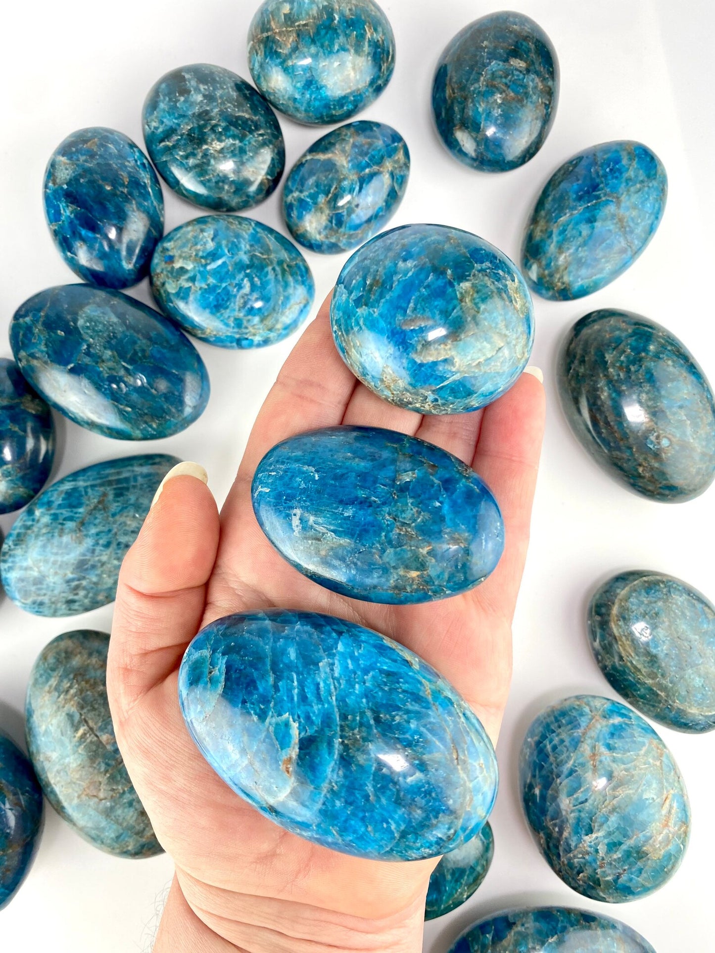 Blue Apatite - Palm Stone