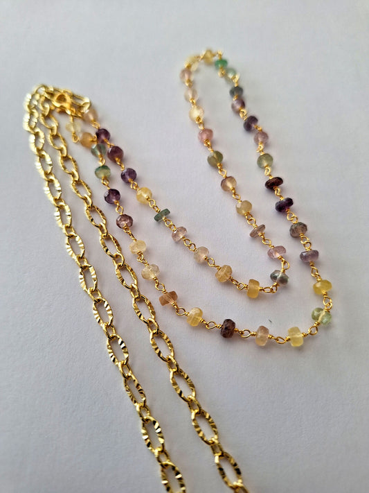 Fluorite Gemstone Waist Chain