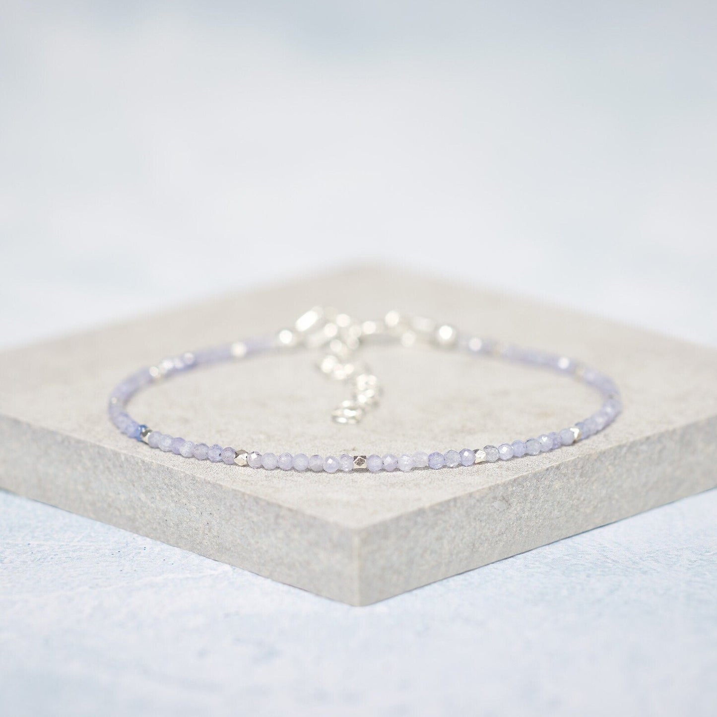 Tanzanite Bracelet - Dainty, Sterling Silver