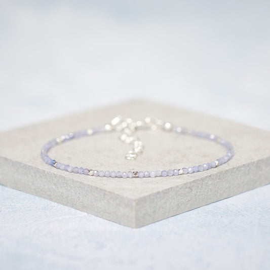 Tanzanite Bracelet - Dainty, Sterling Silver