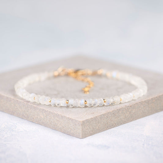 Monstone Bracelet - Dainty, Gold Fill