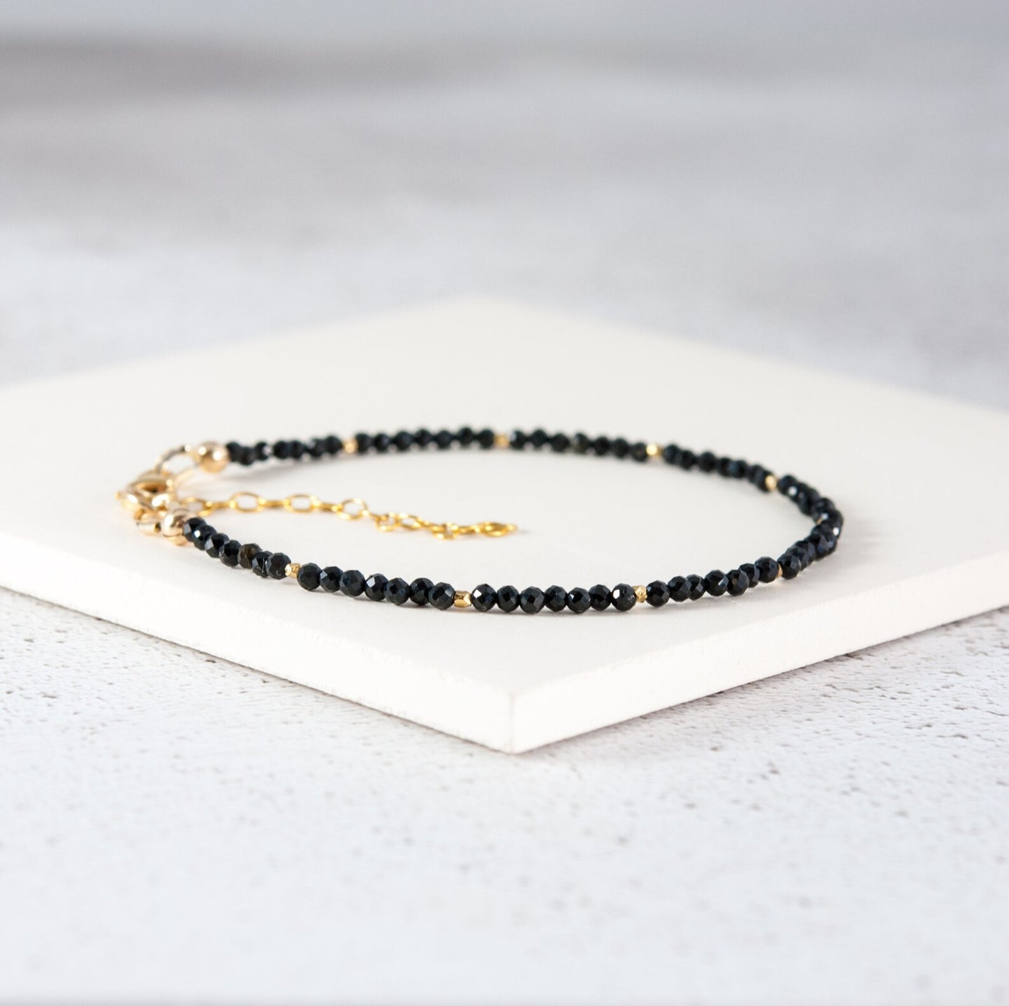 Black Tourmaline - Dainty, Gold Fill