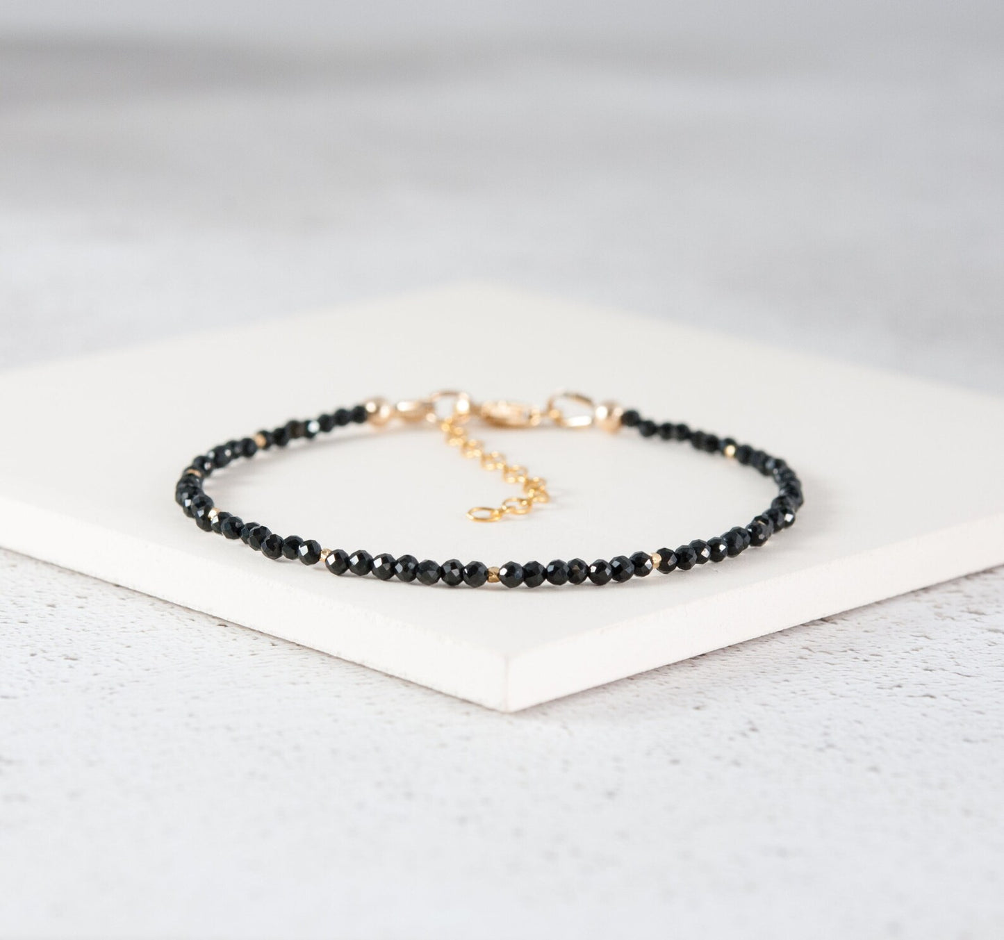 Black Tourmaline - Dainty, Gold Fill