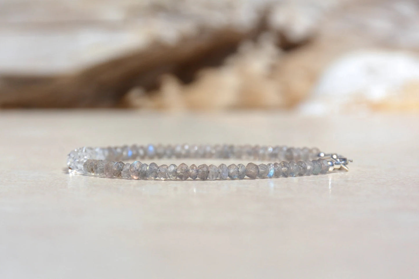 Herkimer Diamond and Labradorite Crystal Bracelet